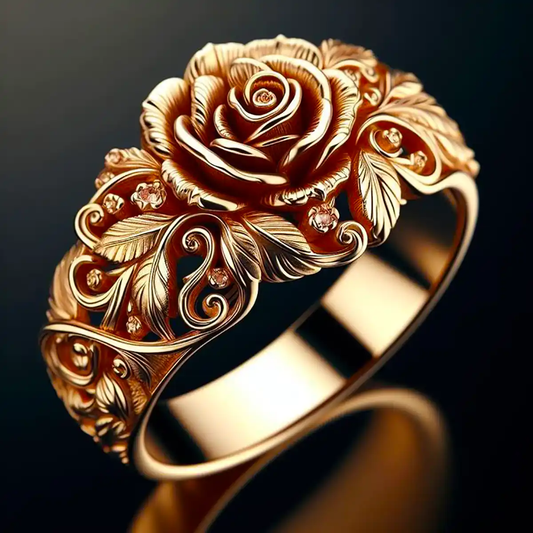 Blommig gyllene ring